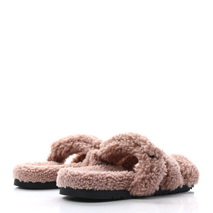 Hermes Woolskin Womens Chypre Sandals 41 Bois De Santal 4 of 8