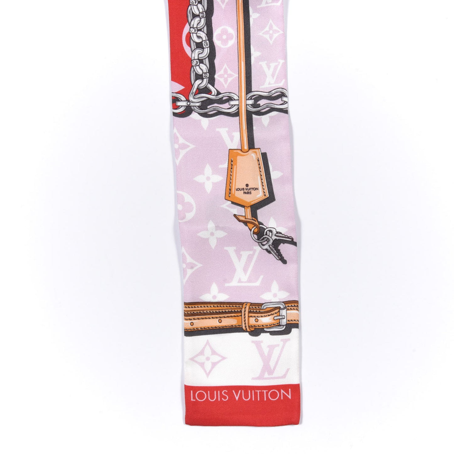 Silk Monogram Giant Confidential Bandeau Rouge