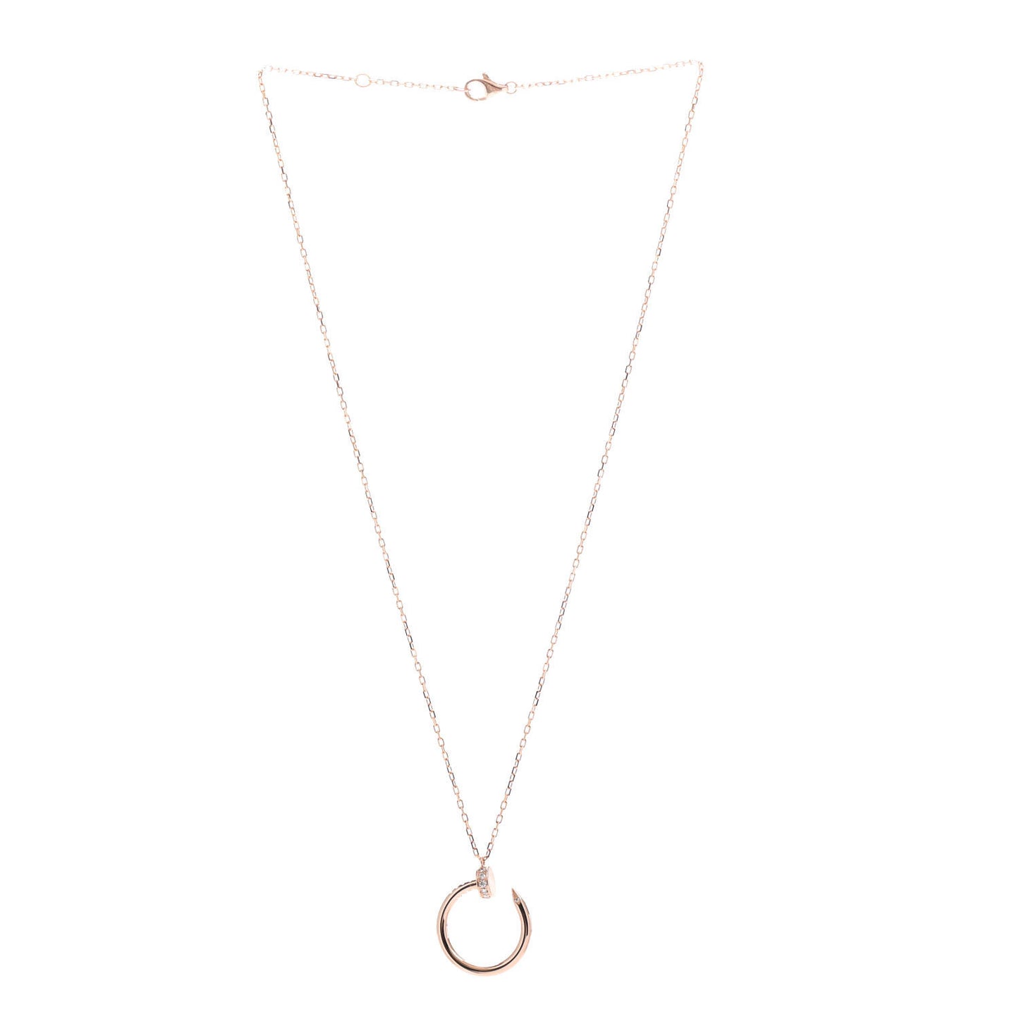 18K Pink Gold Diamond Juste Un Clou Pendant Necklace