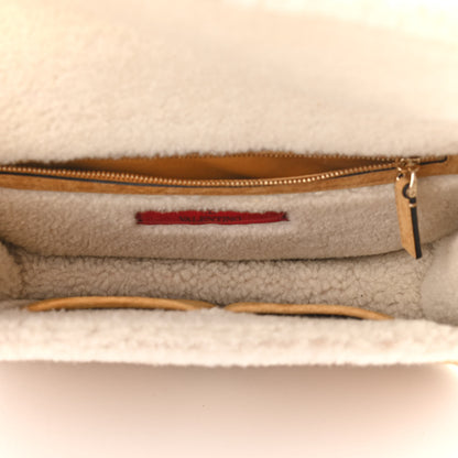 Valentino Garavani Shearling Medium Glam Lock Rockstud Flap Tan 5 of 10