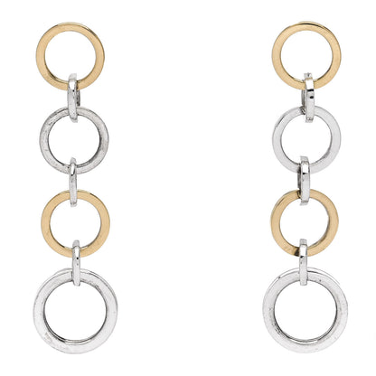 Tiffany Sterling Silver 18K Yellow Gold Multi Circle Dangle Earrings 1 of 4