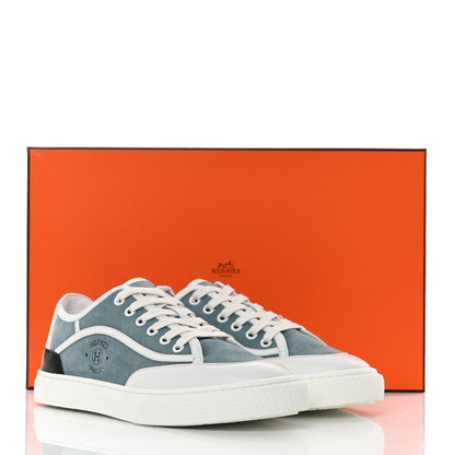 Hermes Suede Get Sneakers 38 Vert D'eau White 8 of 8