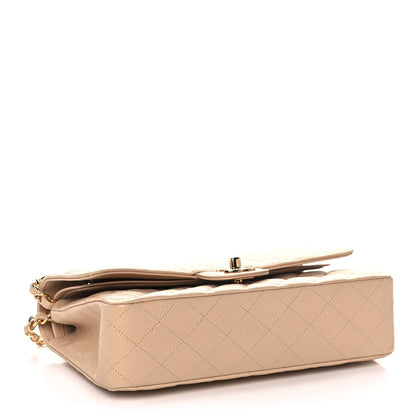 Chanel Caviar Quilted Medium Double Flap Beige 4 of 12