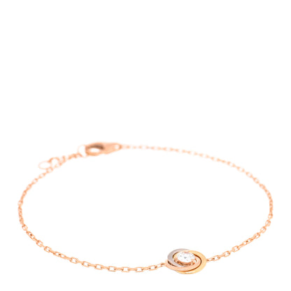 Cartier 18K Pink Yellow White Gold Diamond Trinity One Diamond Chain Bracelet 1 of 3