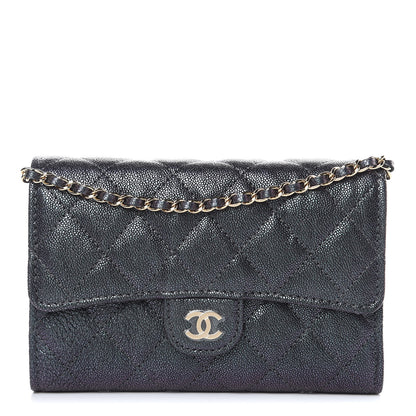 Chanel Iridescent Caviar Quilted Classic Clutch With Chain Black 1 of 11