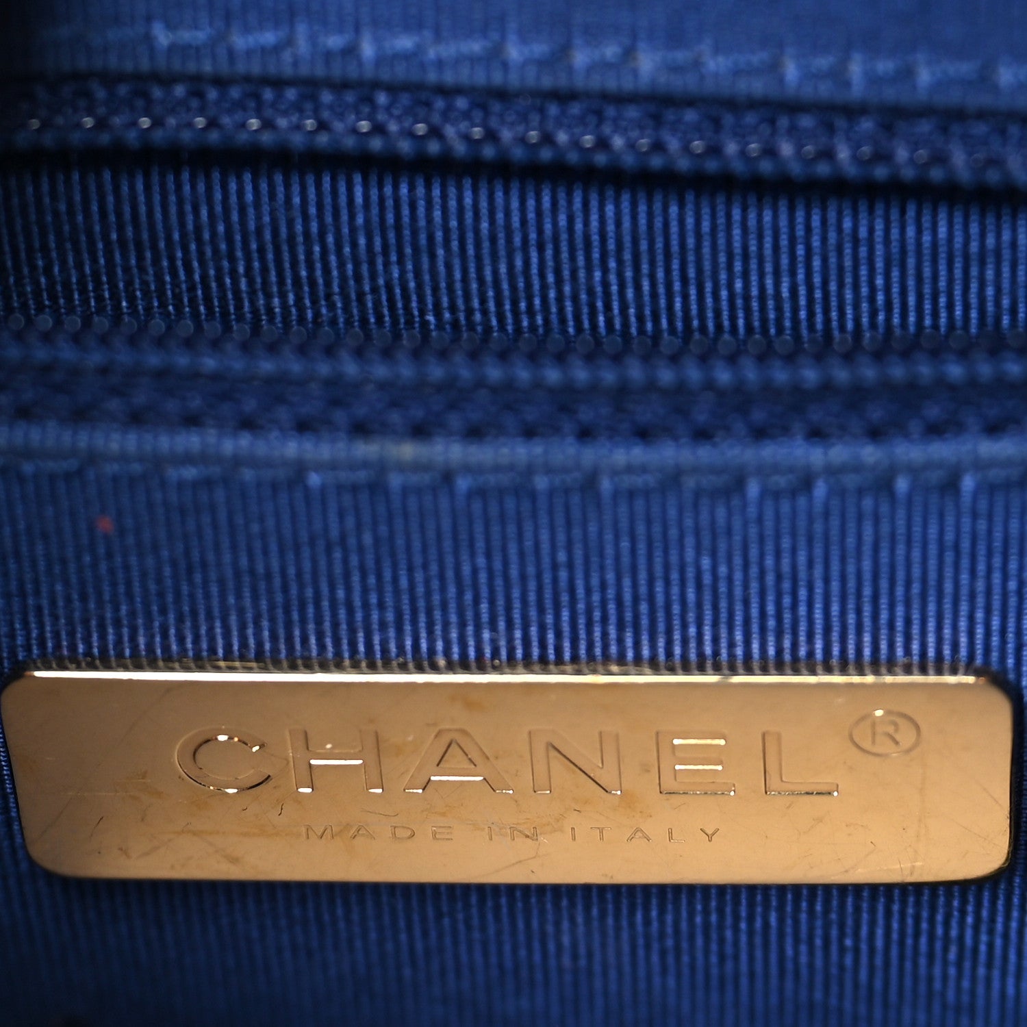 Chanel Calfskin Caviar Quilted Mini Chain Handle Flap Blue 6 of 11