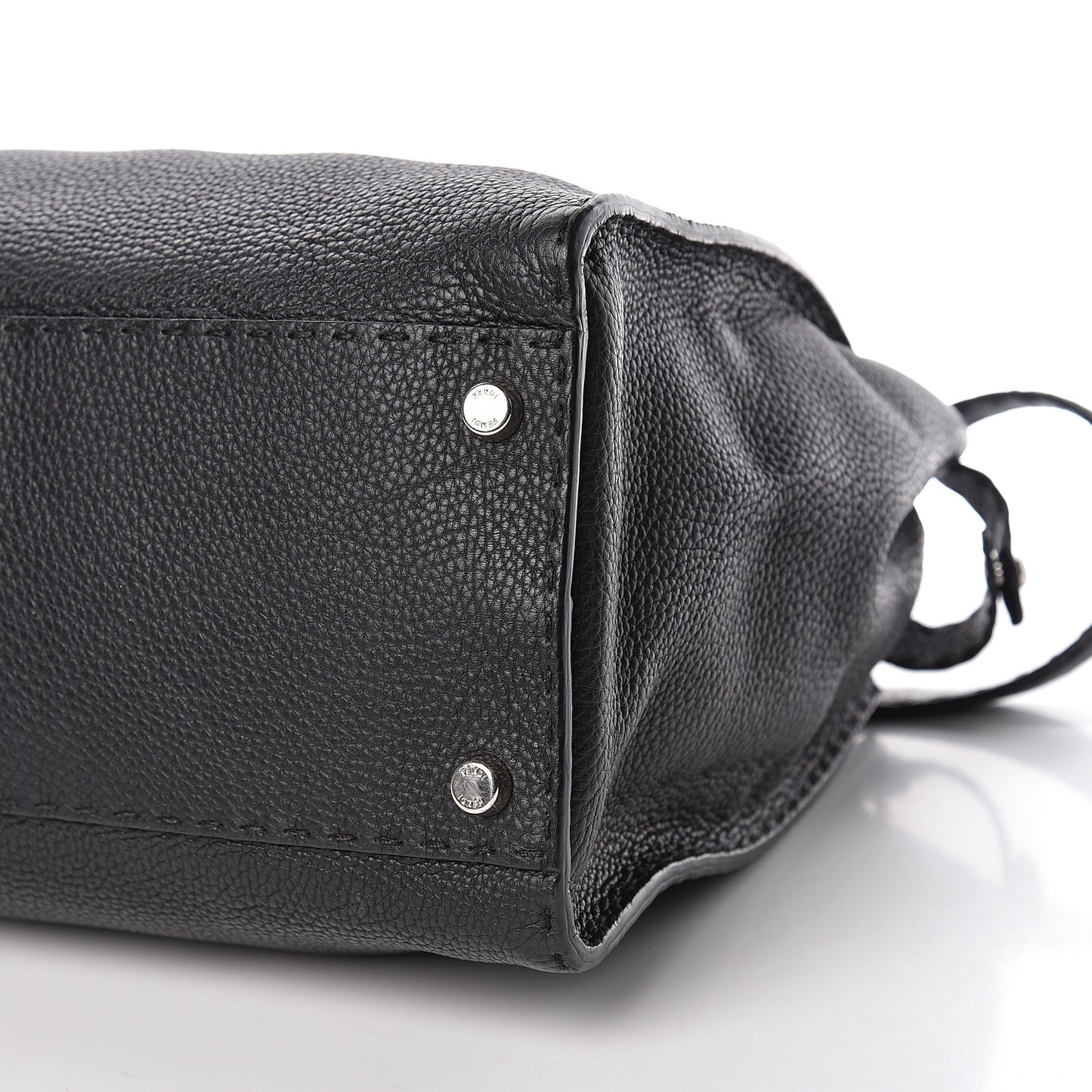 Cuoio Romano Selleria Bi-Color Large Peekaboo Iconic Satchel Black Mou
