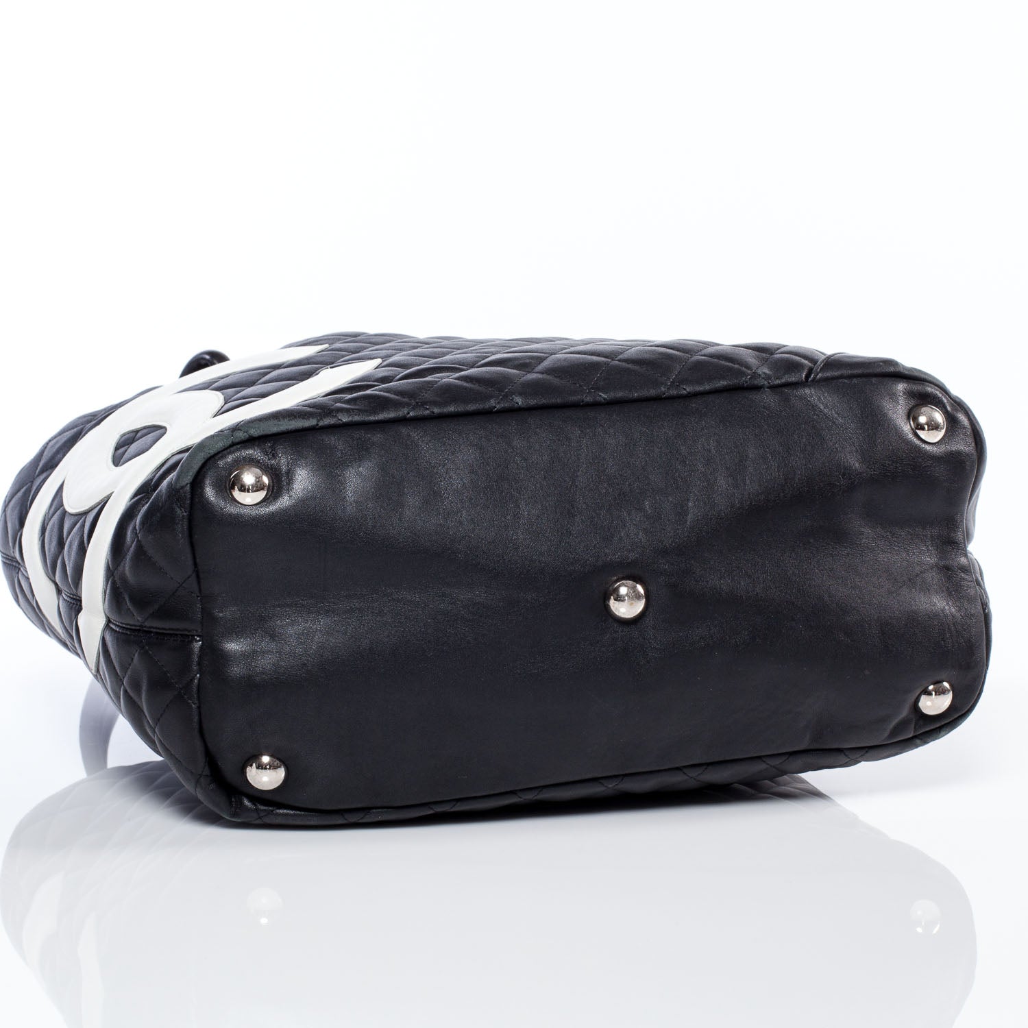 Chanel Calfskin Quilted Large Cambon Tote Black White 5 of 9