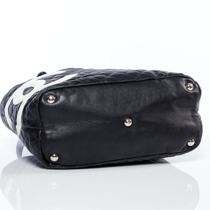 Chanel Calfskin Quilted Large Cambon Tote Black White 5 of 9