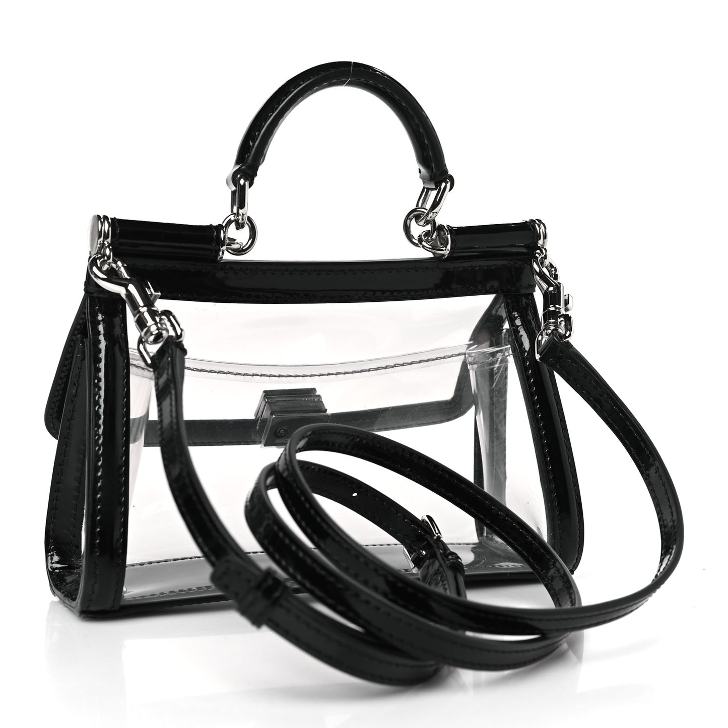 PVC Small Miss Sicily Satchel Transparent Black