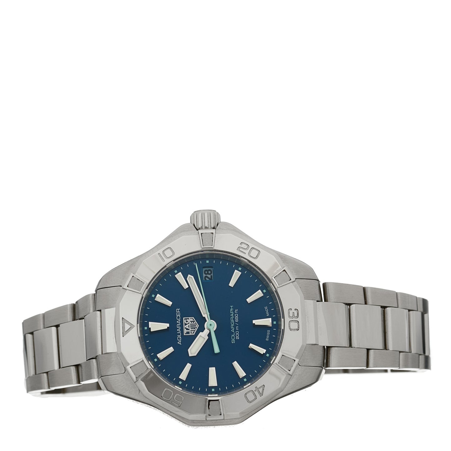 Stainless Steel 34mm Aquaracer Lady Professional 200 Solargraph Quartz Watch Blue WBP1311