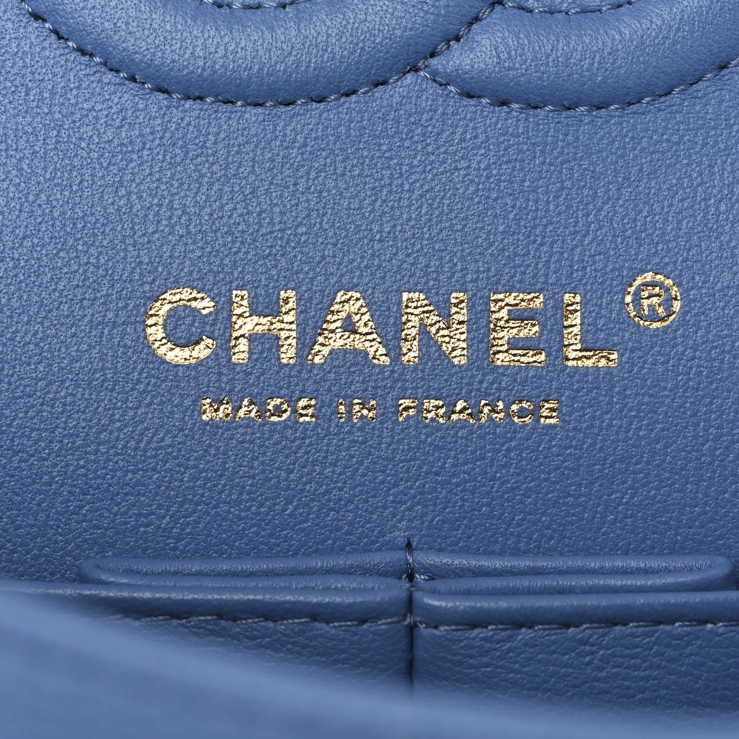 Caviar Quilted Small Double Flap Blue