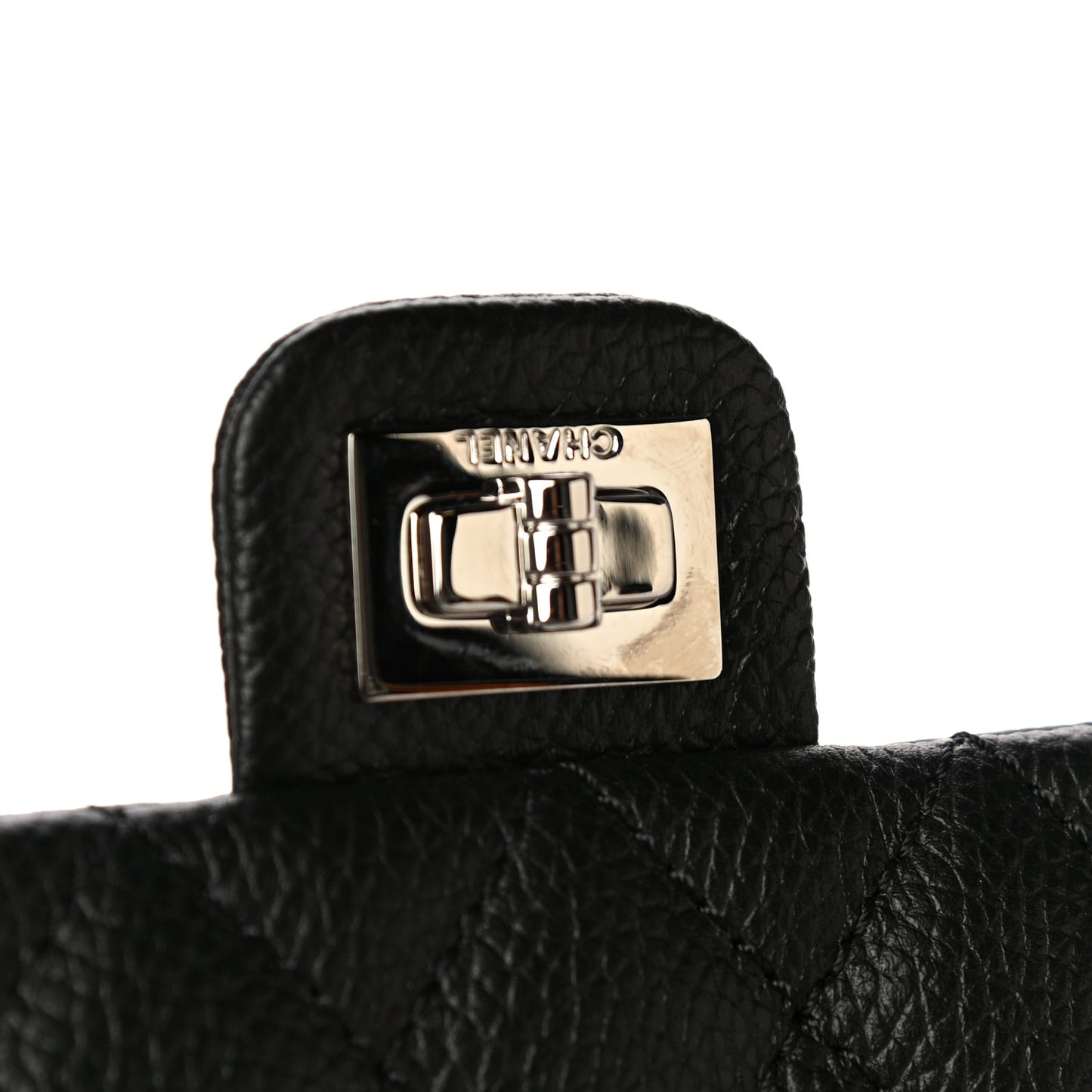 Grained Calfskin Quilted 2.55 Reissue Flap Belt Bag Clutch Black