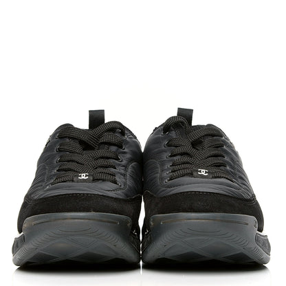 Chanel Nylon Suede Calfskin CC Sneakers 40 Black 2 of 4