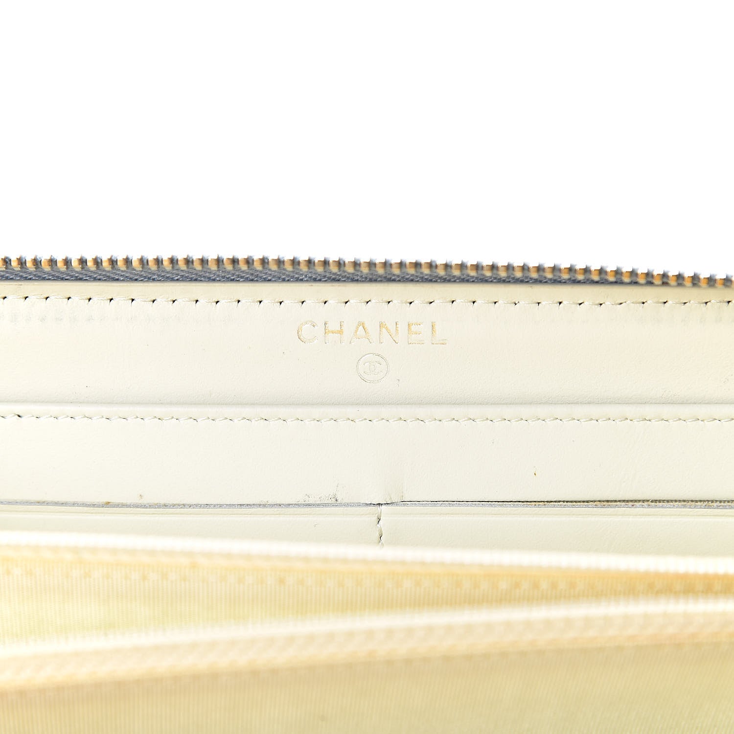 Chanel Canvas Deauville Zip Around Wallet Grey 6 of 16