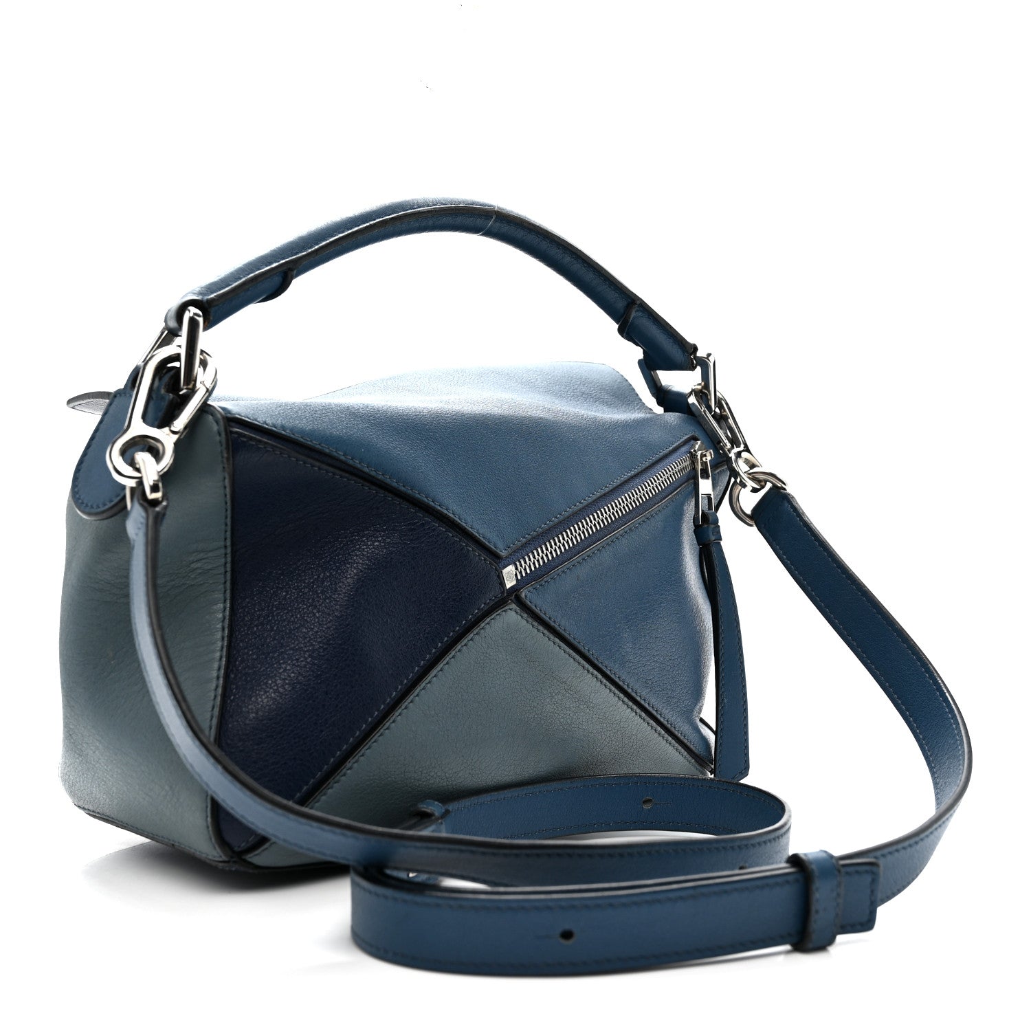 Loewe Calfskin Medium Puzzle Bag Marine Stone Steel Blue 3 of 17