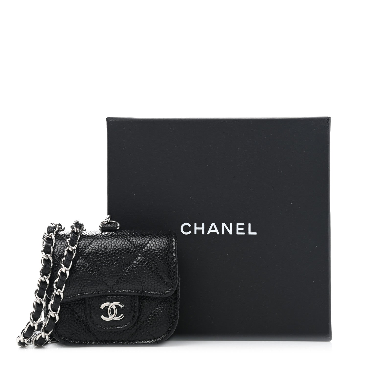 Chanel Caviar Quilted Airpods Pro Case Black 10 of 10
