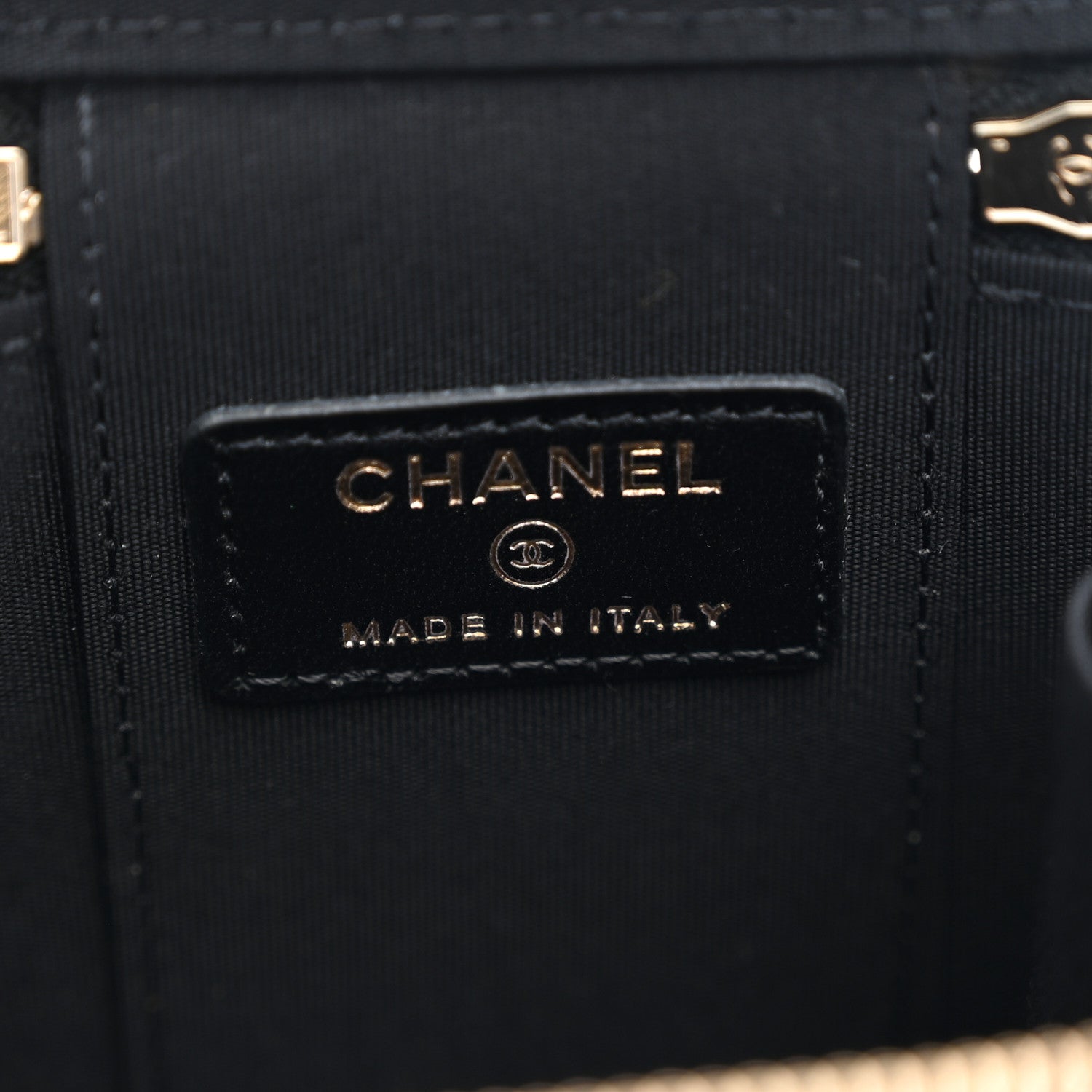 Chanel Lambskin Quilted Top Handle Mini Vanity Case With Chain Black 6 of 10