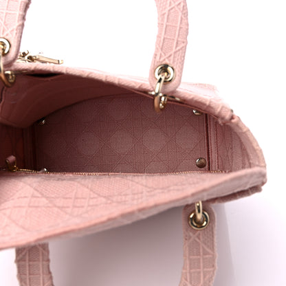 Christian Dior Canvas Embroidered Cannage Medium Lady D-Lite Pink 5 of 13