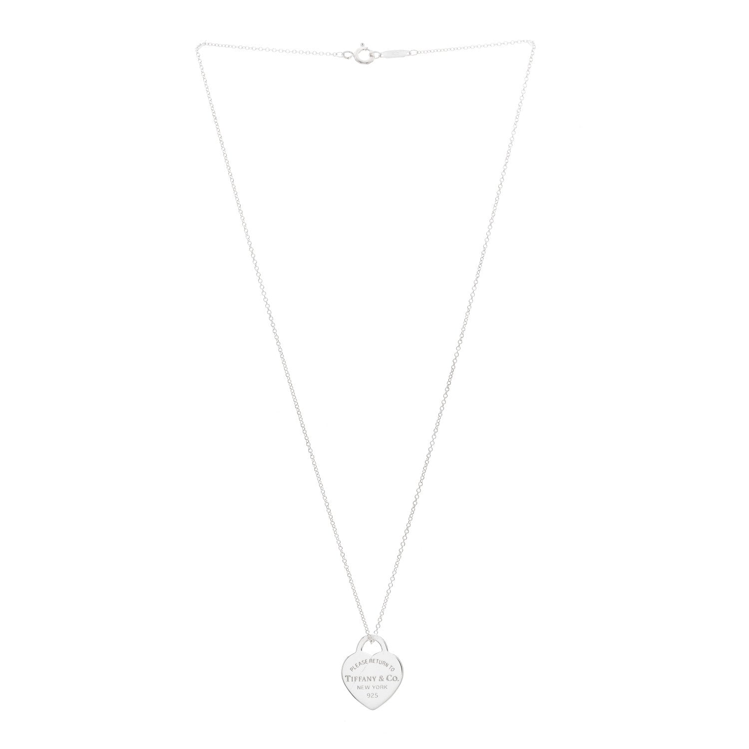 Tiffany Sterling Silver Small Return to Tiffany Heart Pendant Necklace 3 of 7