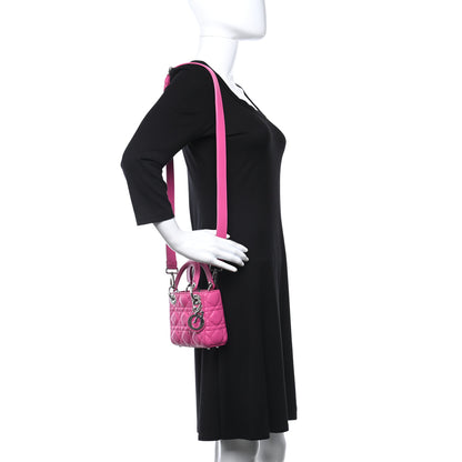 Christian Dior Lambskin Cannage Micro Lady Dior Pink 3 of 8