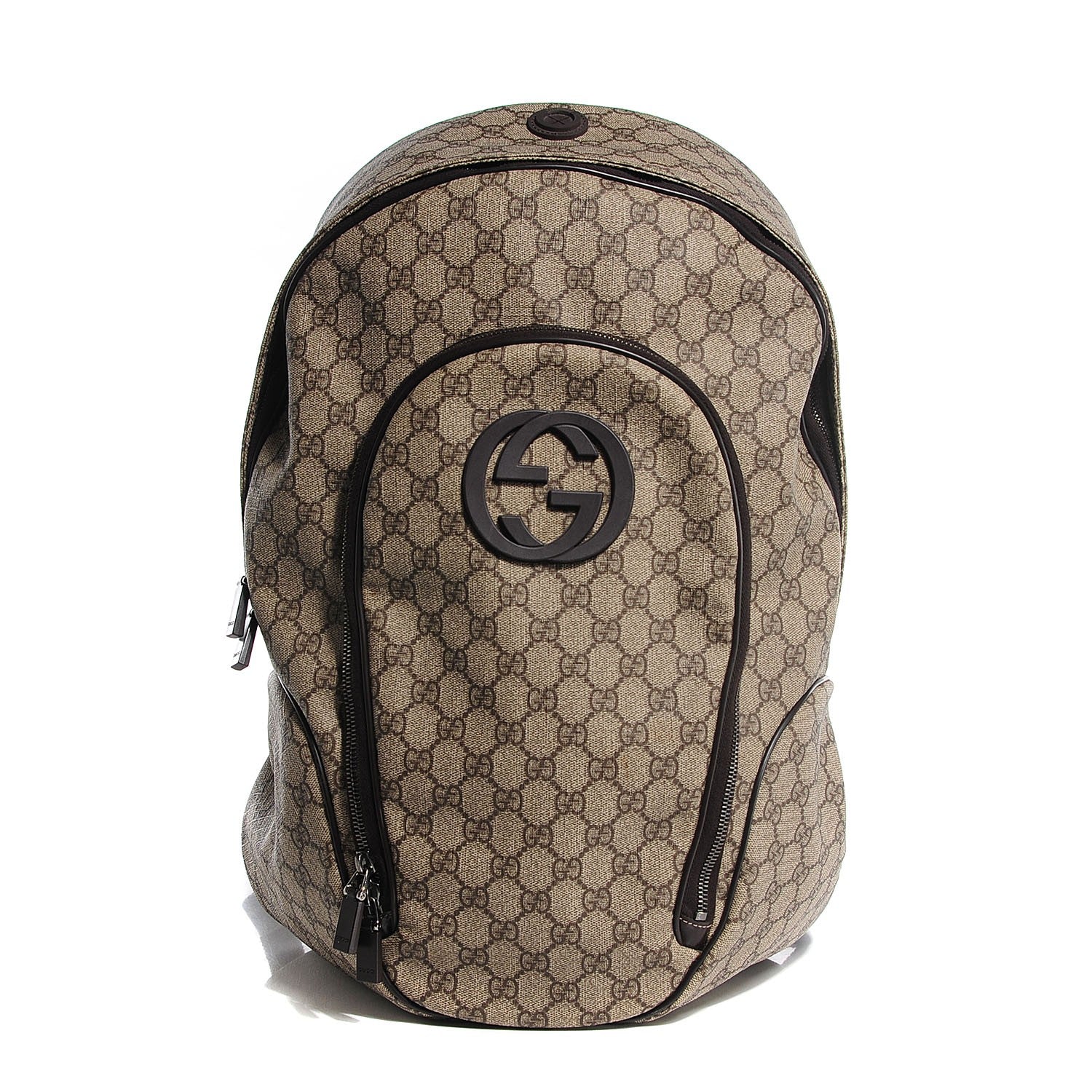 Gucci GG Plus Monogram Interlocking G Medium Backpack Dark Brown 1 of 7