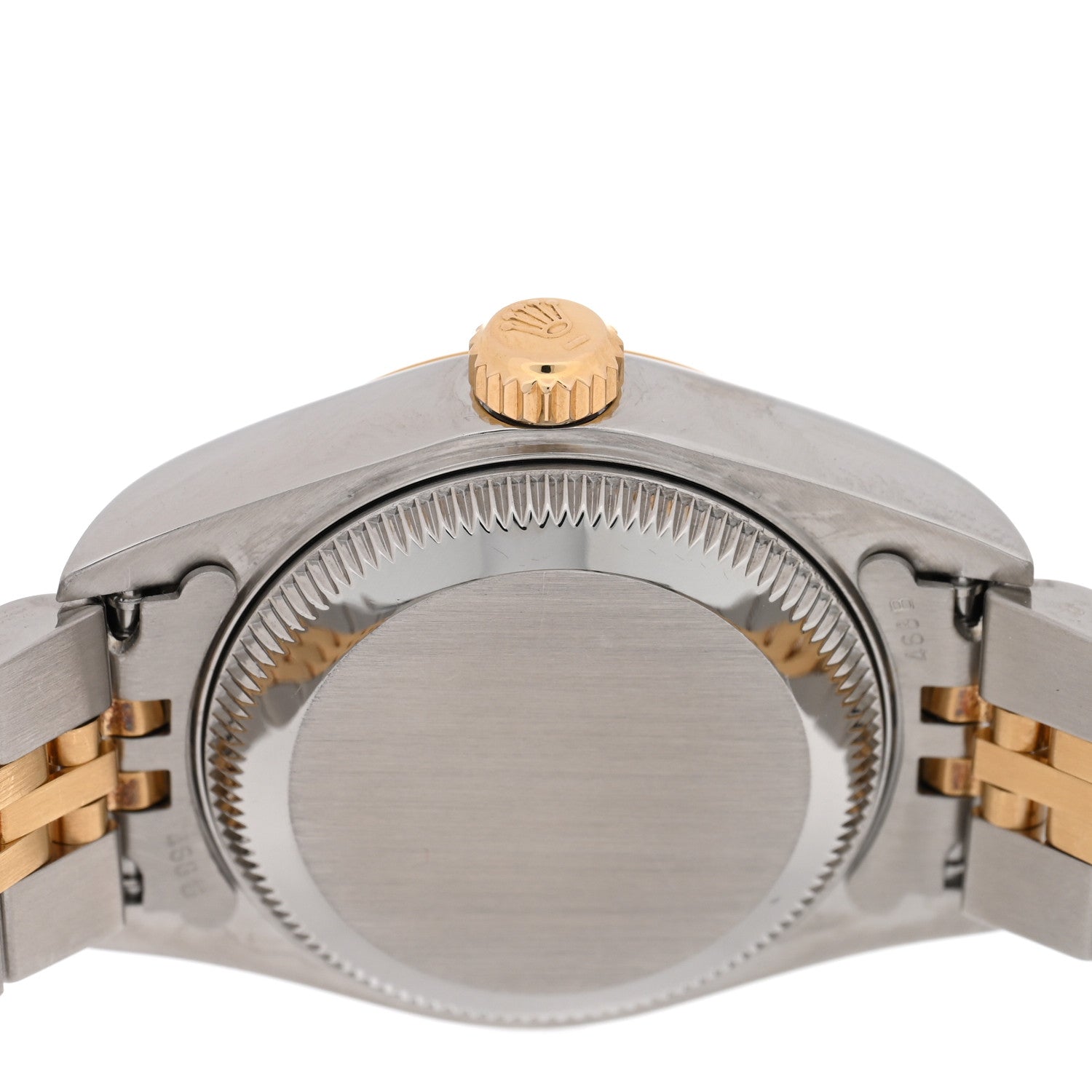 Rolex Stainless Steel 18K Yellow Gold 26mm Oyster Perpetual Datejust Watch White Pyramid Roman 79173 4 of 5