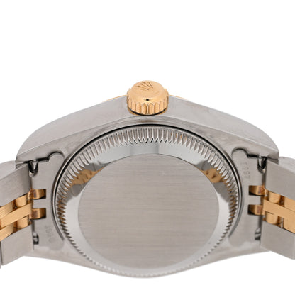Rolex Stainless Steel 18K Yellow Gold 26mm Oyster Perpetual Datejust Watch White Pyramid Roman 79173 4 of 5