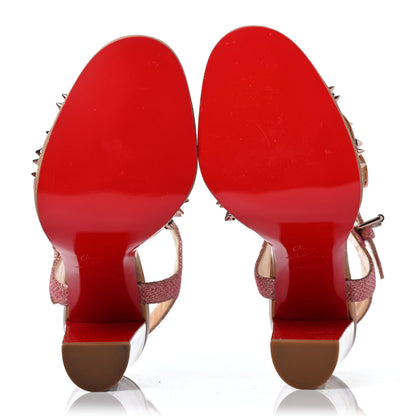Christian Louboutin Patent Glitter Tisse Miss Roma 100 Sandals 38 Version Poudre 4 of 4