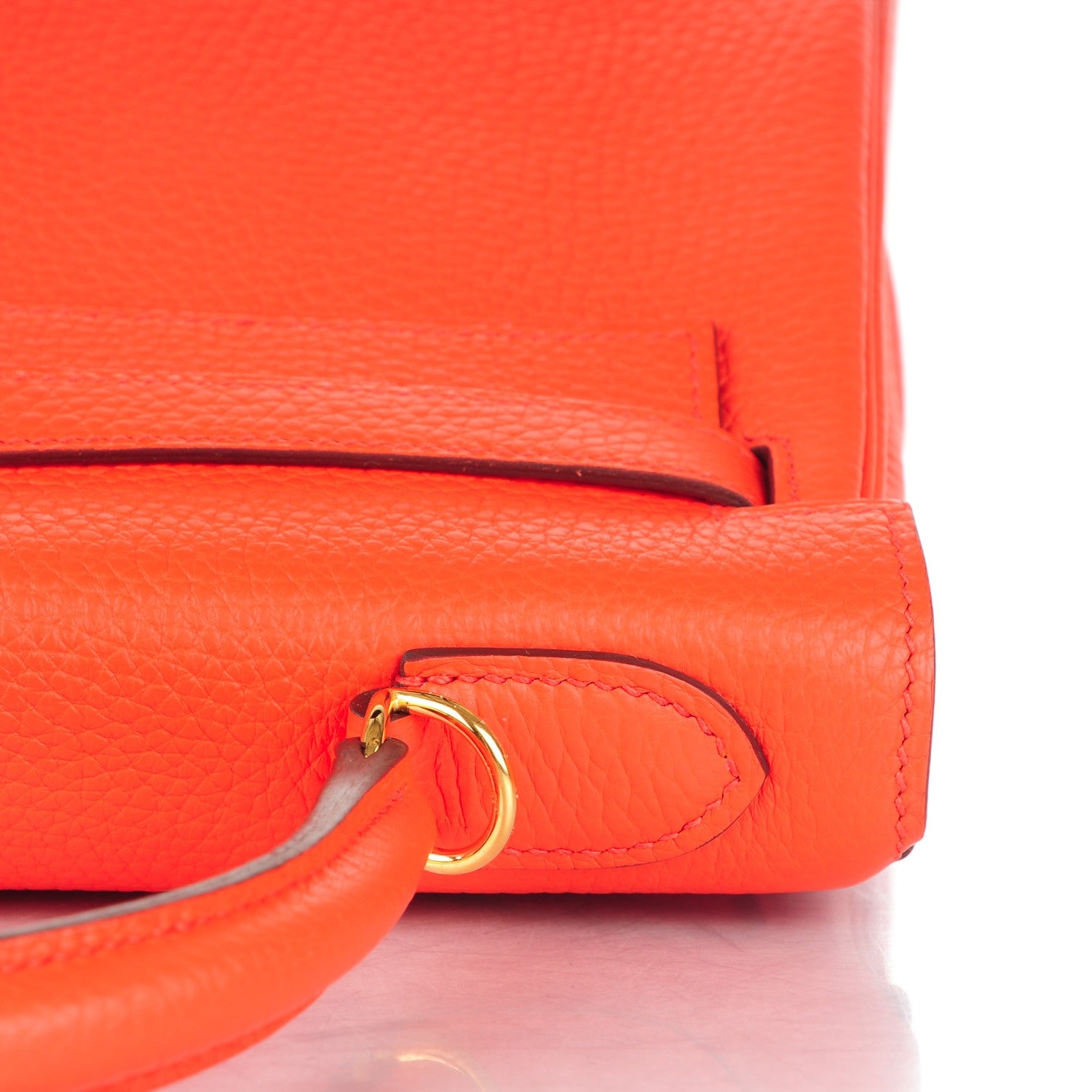 Hermes Taurillon Clemence Kelly Retourne 32 Orange Poppy 13 of 28