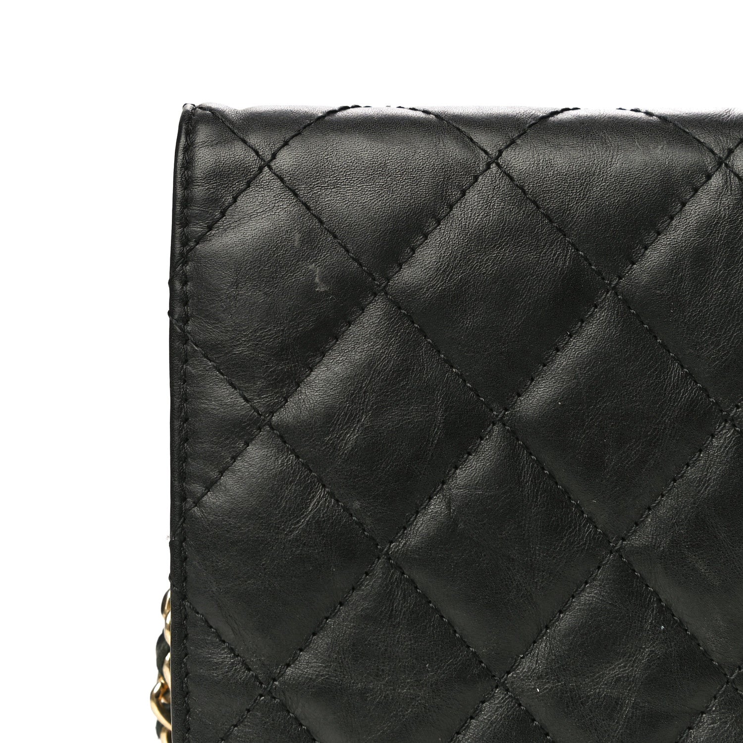 Chanel Aged Calfskin Quilted Reissue Wallet On Chain WOC Black 21 of 27