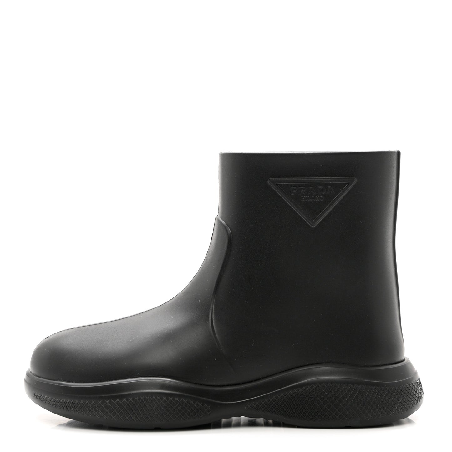 Soft Mellow Rubber Triangle Logo Embossed Womens 25mm Booties 37 Black