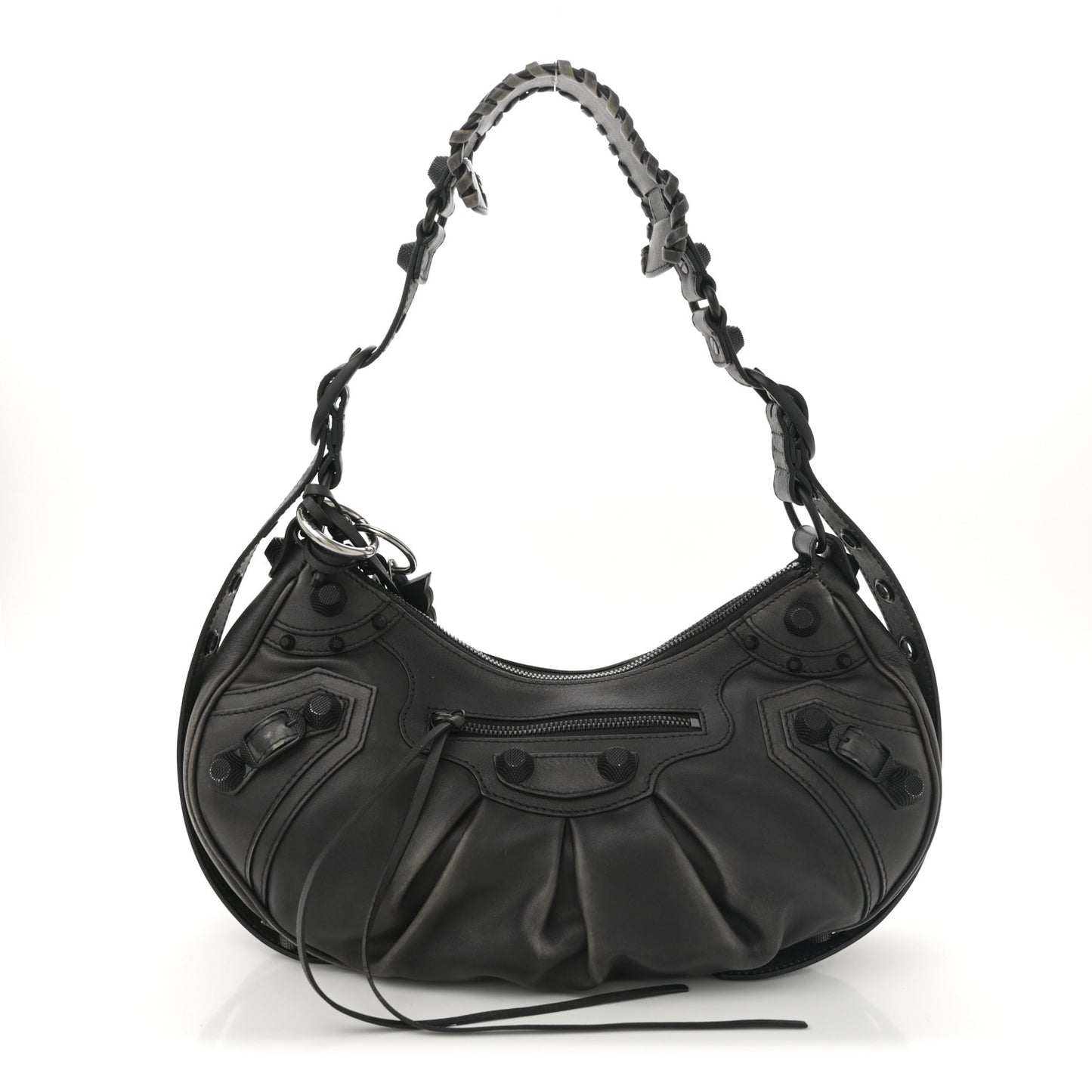 Used Calfskin Small Le Cagole Shoulder Bag Black