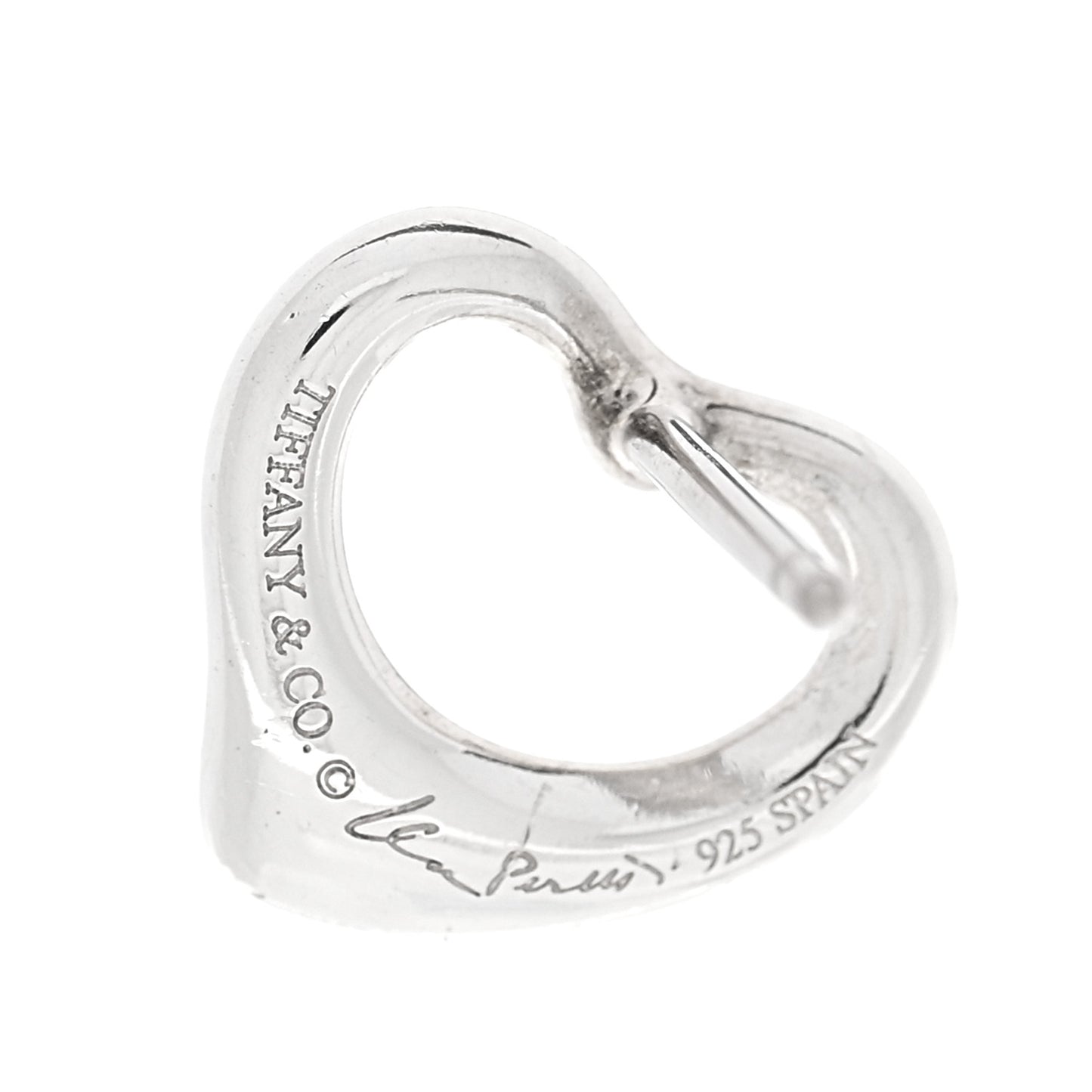 Sterling Silver 11mm Elsa Peretti Open Heart Earrings
