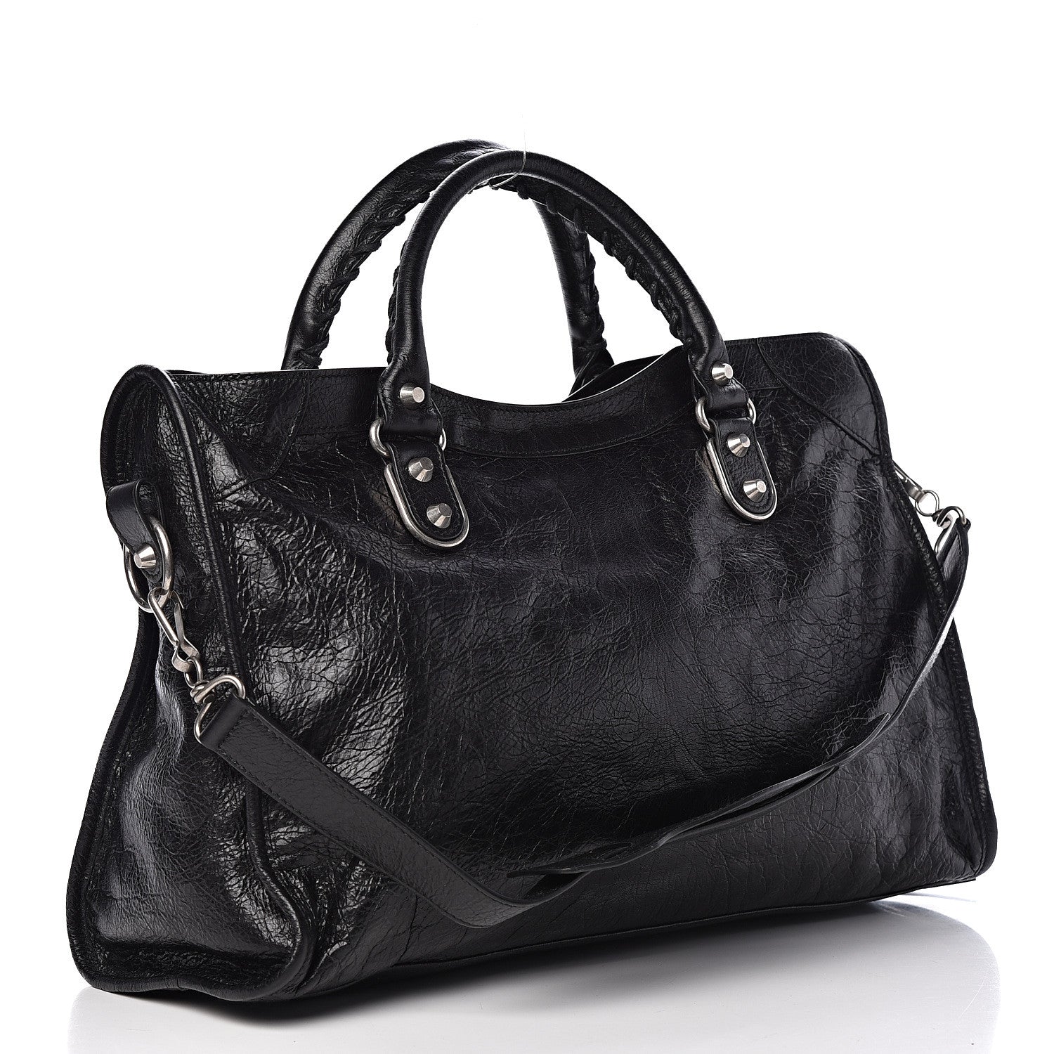 Balenciaga Agneau Silver Metallic Edge Hardware City Black 3 of 10