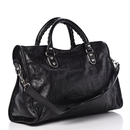 Balenciaga Agneau Silver Metallic Edge Hardware City Black 3 of 10