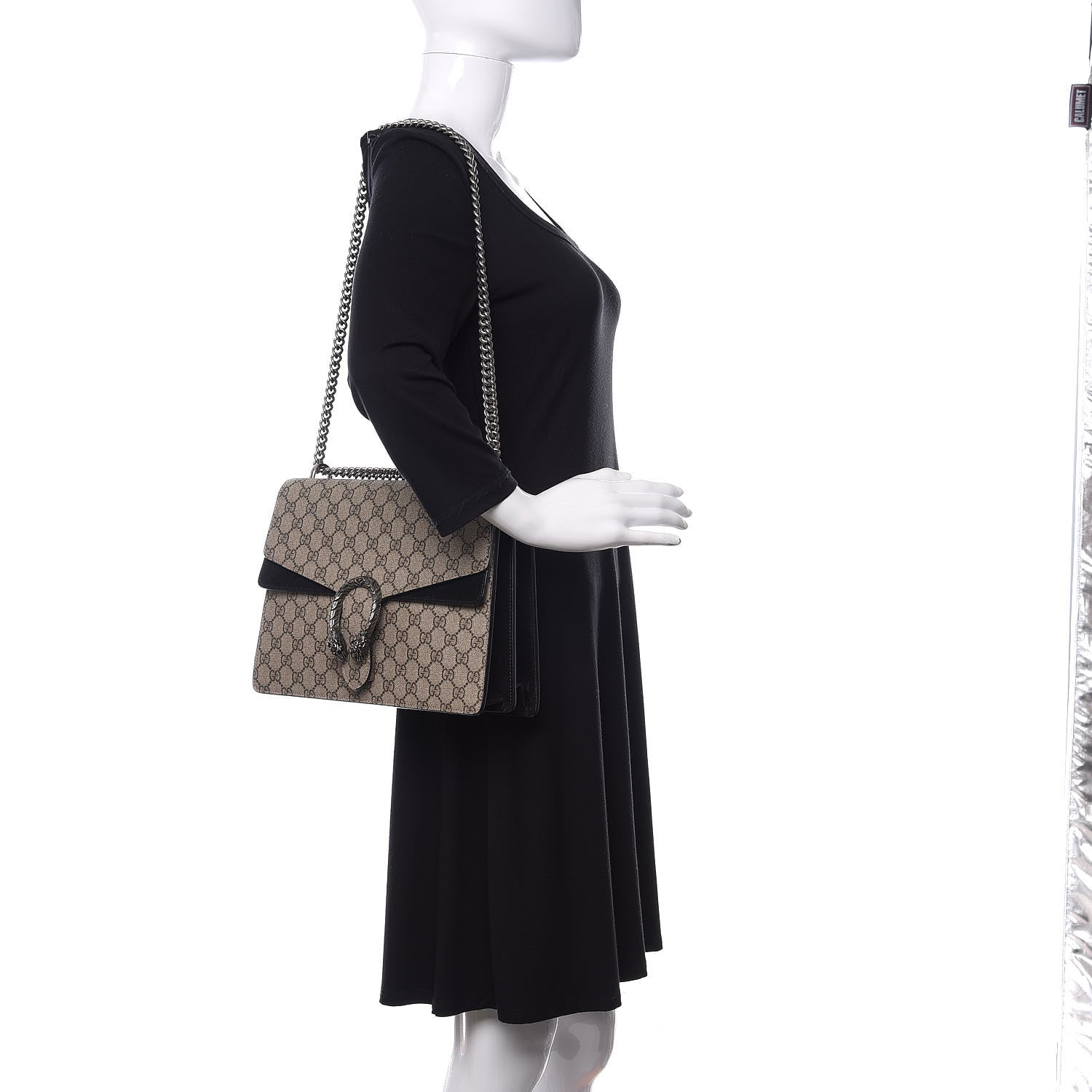 Gucci GG Supreme Monogram Medium Dionysus Shoulder Bag Black 2 of 10