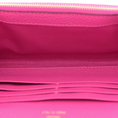 Valentino Garavani Pebbled Calfskin Enamel Monochrome Rockstud Flip Lock Flip Lock Wallet On Chain  Pink PP 5 of 11
