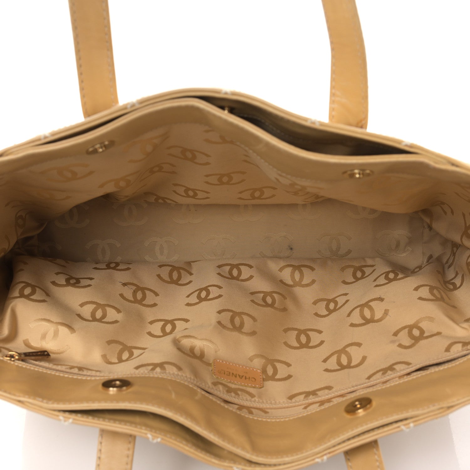 Chanel Calfskin Wild Stitch Large Tote Beige 5 of 9