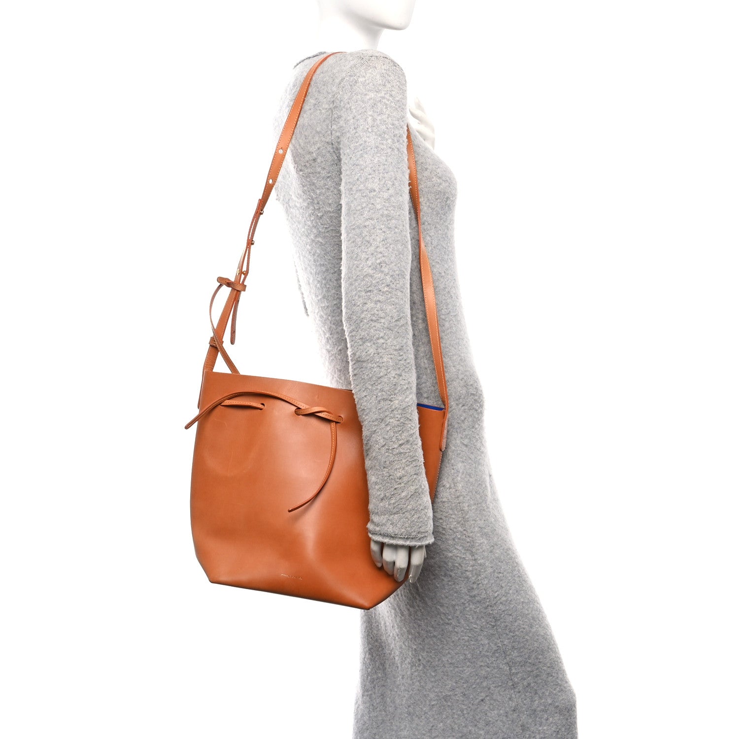 Mansur Gavriel Vegetable Tanned Calfskin Bucket Bag Cammello Royal 2 of 12