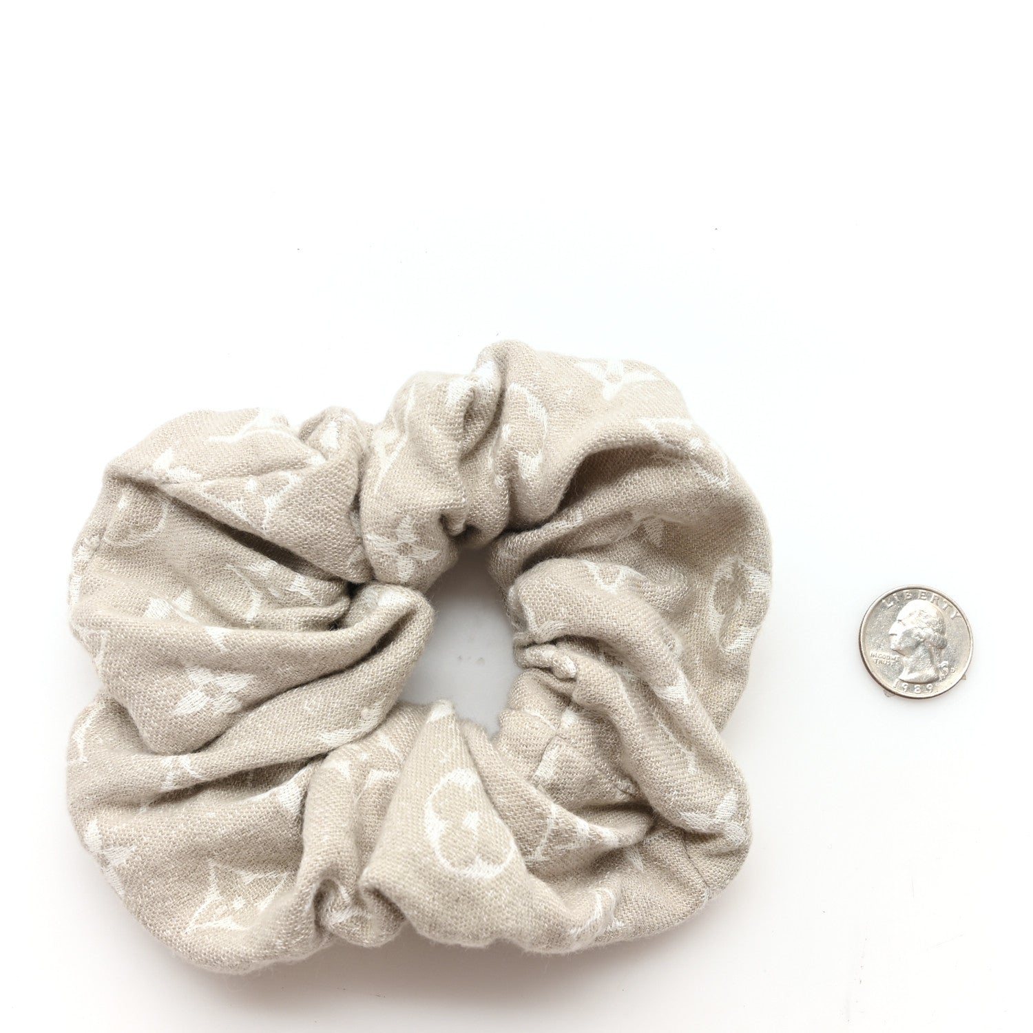 Louis Vuitton Cotton Denim Chouchou Scrunchy Beige 2 of 3