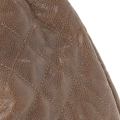Chanel Distressed Glazed Caviar Quilted Large Elastic Tote Brown 10 of 12