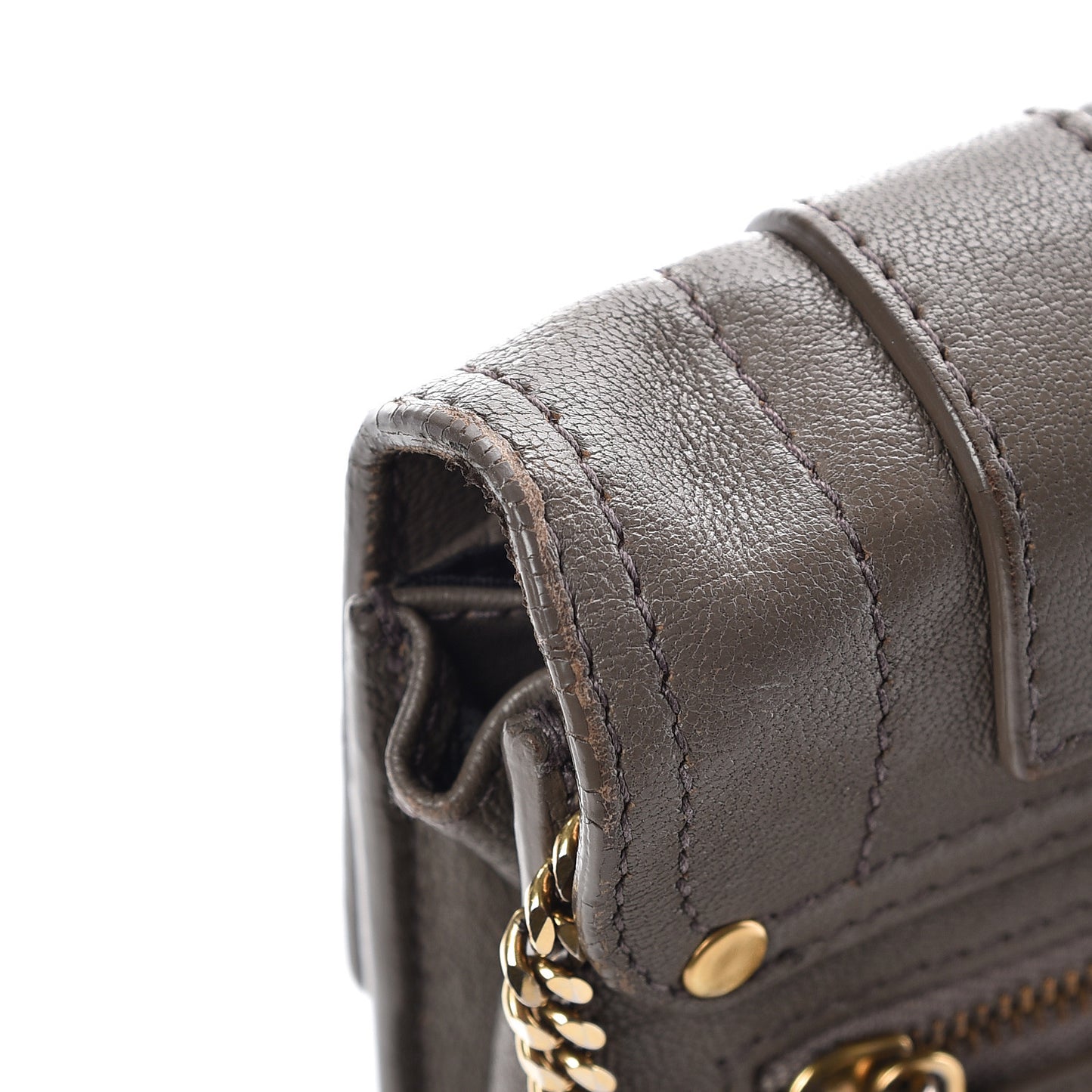 Lambskin PS1 Large Chain Wallet Smoke