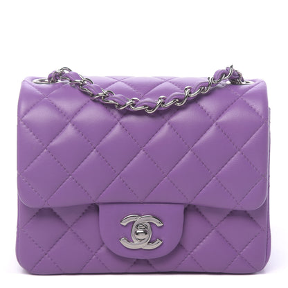 Chanel Lambskin Quilted Mini Square Flap Dark Purple 1 of 11