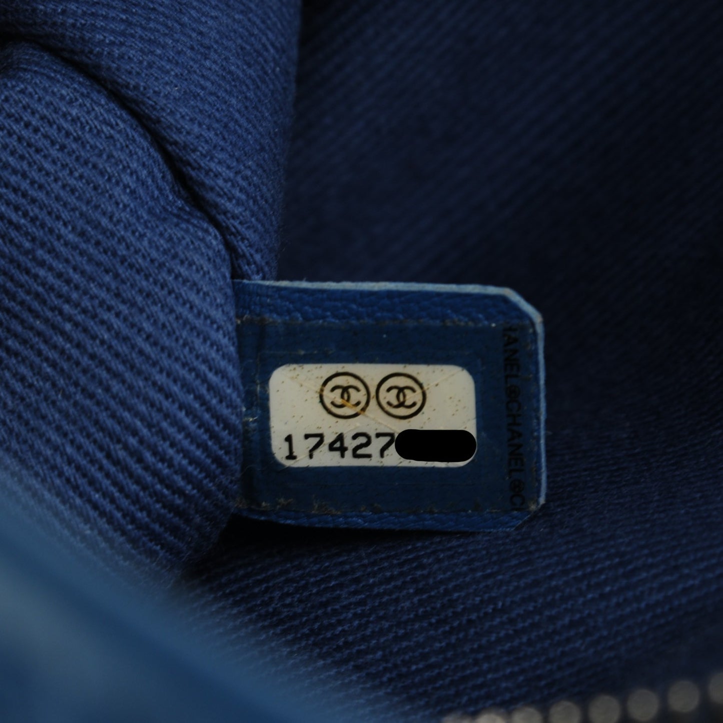 Calfskin Perforated Up In The Air Tote Dark Blue