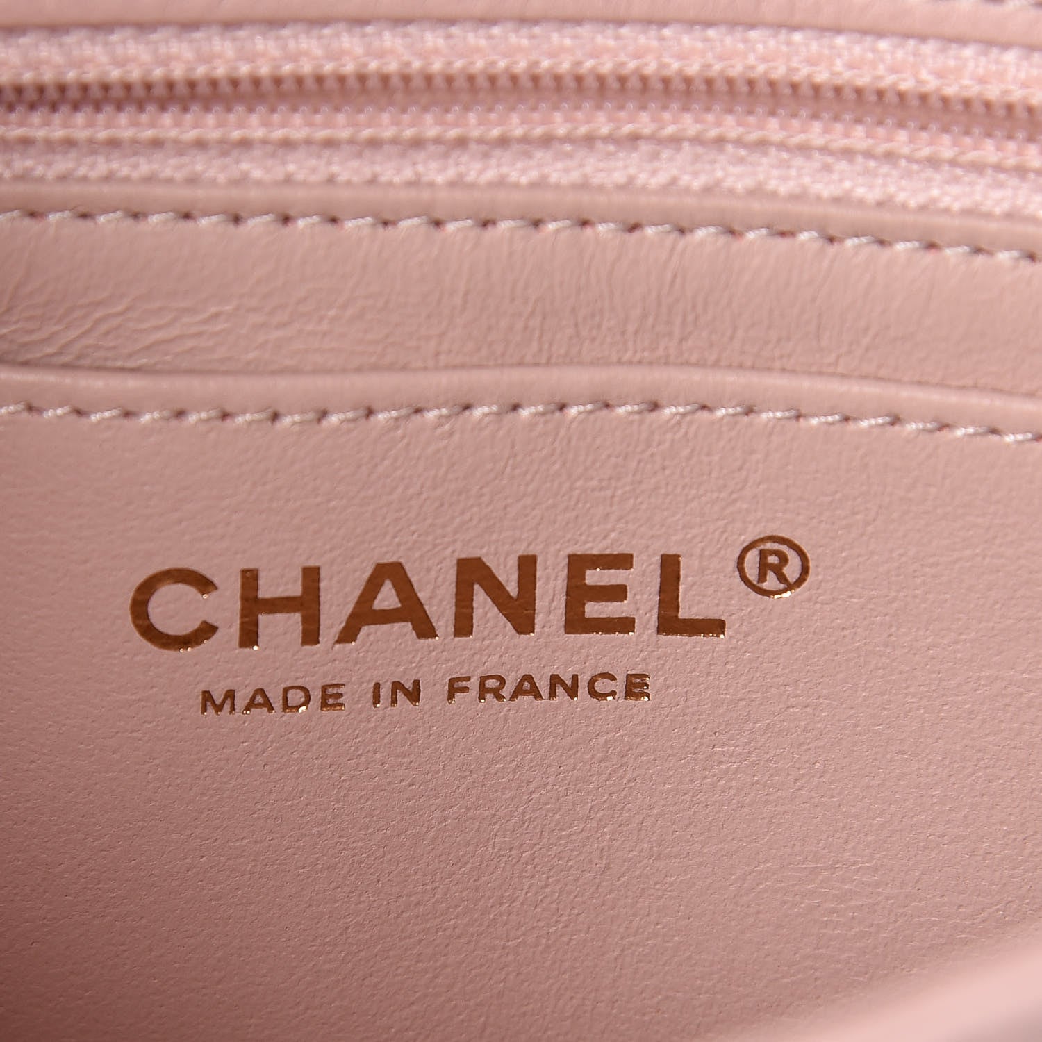 Chanel Calfskin Chevron Quilted Mini Rectangular Flap Light Pink 6 of 13