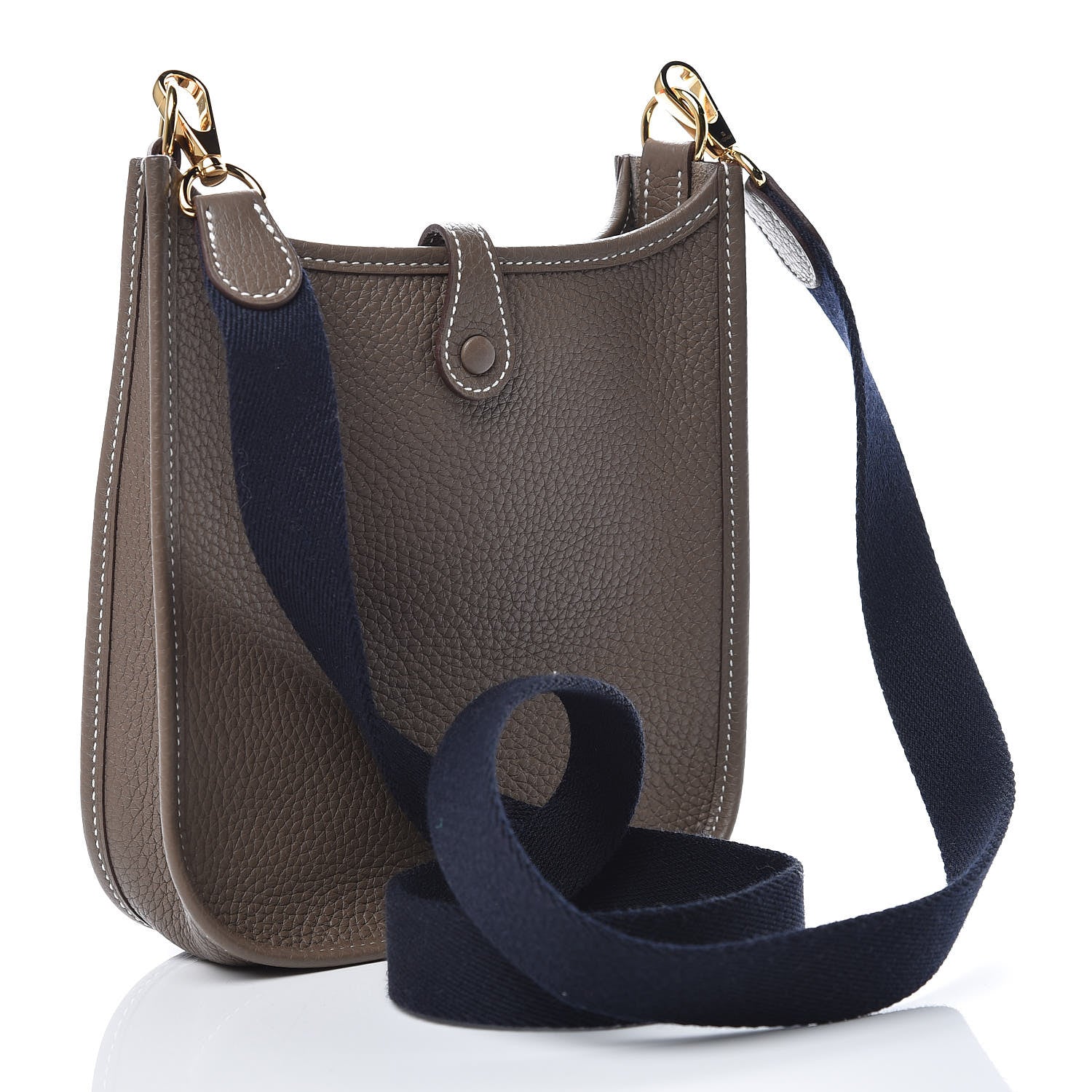 Hermes Taurillon Clemence Amazone Evelyne TPM Etoupe Bleu Indigo 3 of 10