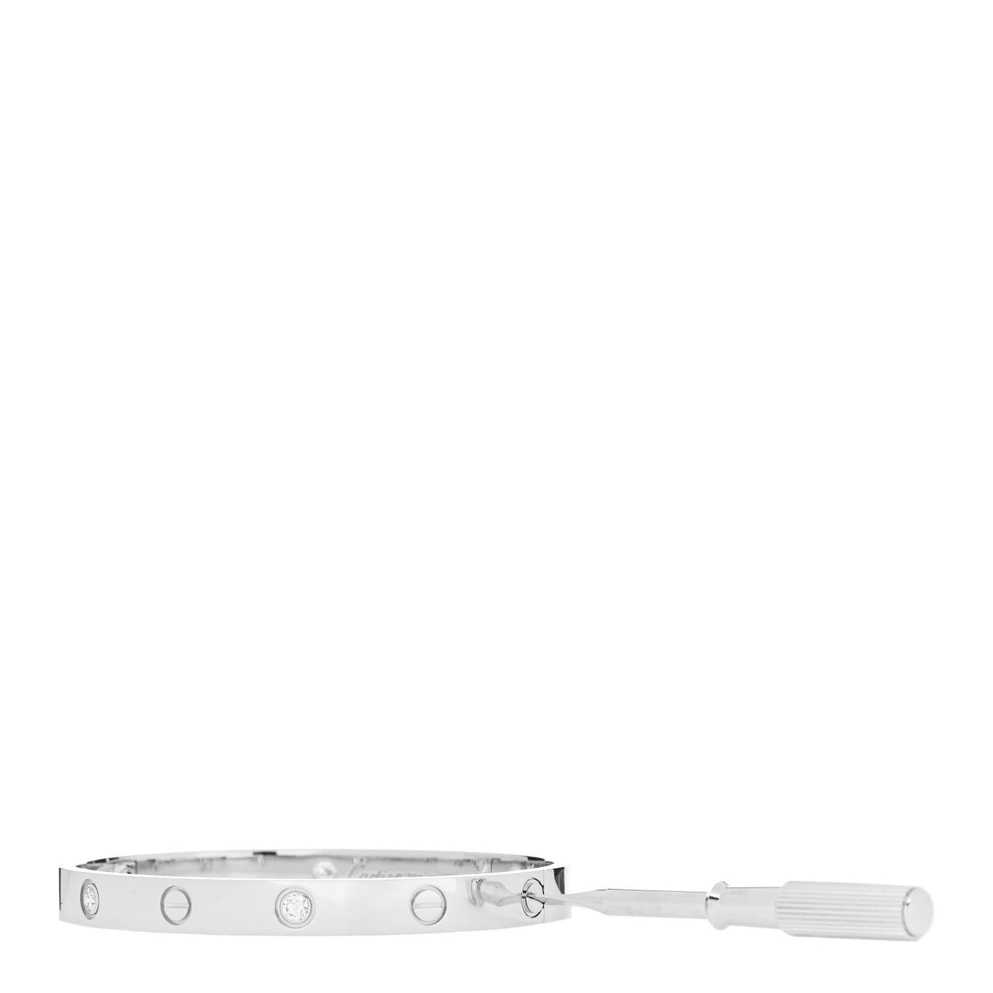 18K White Gold 4 Diamond LOVE Bracelet 17
