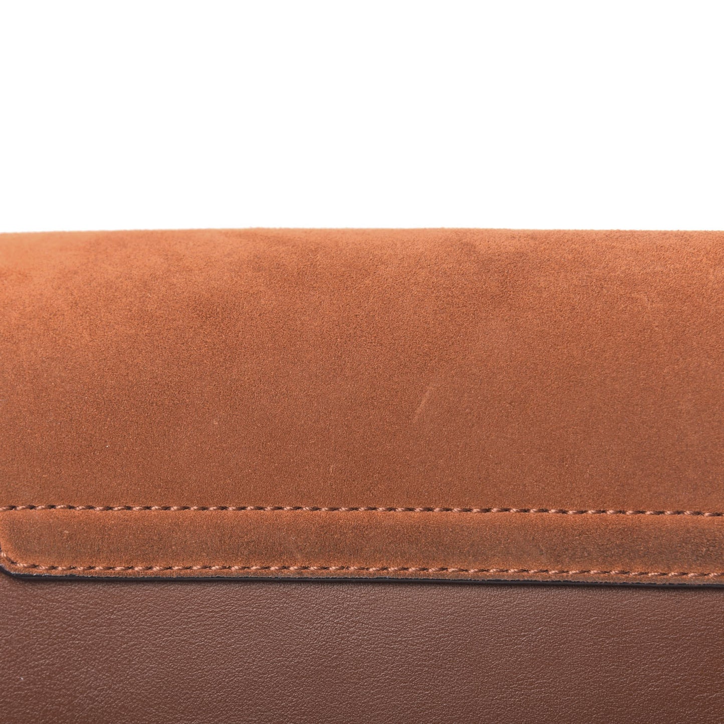 Suede Calfskin Small Faye Shoulder Bag Tobacco