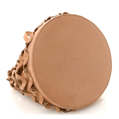 Saint Laurent Vegetable Tanned Calfskin Studded Seau Coeur Bucket Bag Vintage Brown 4 of 10
